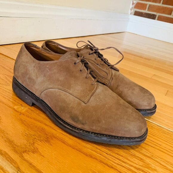 Allen Edmonds Corporate Casuals Khaki Suede Oxford Shoes Size 8.5 - Picture 2 of 13